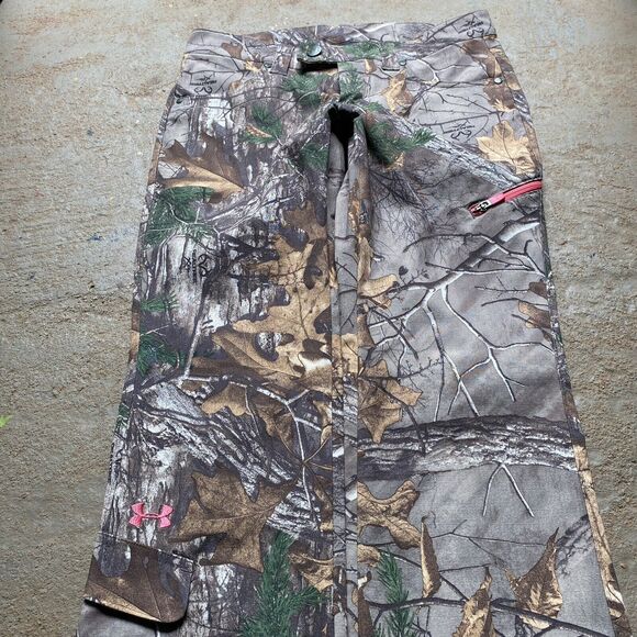 Under Armour Realtree Camo Hunting Pants Womens Size 6 (30x32) Ripstop Durable - Picture 2 of 7